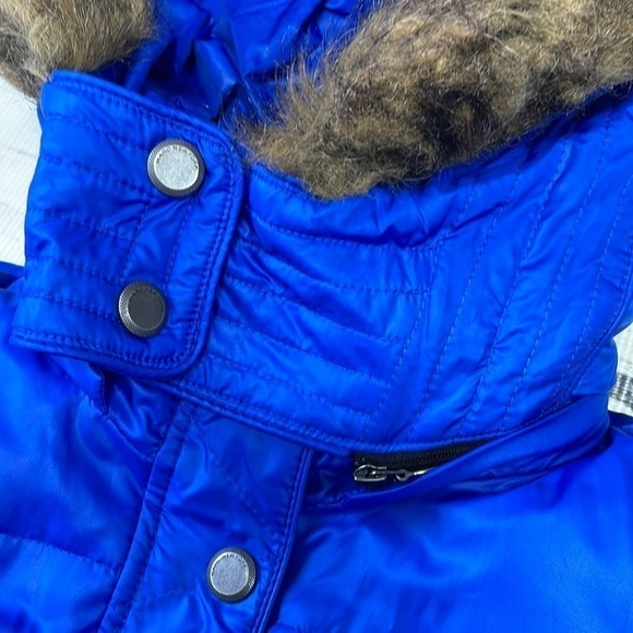 Marc New York Andrew Marc Jacket Puffer Coat Hood Fur Ruff Blue Size Small S - Picture 10 of 16
